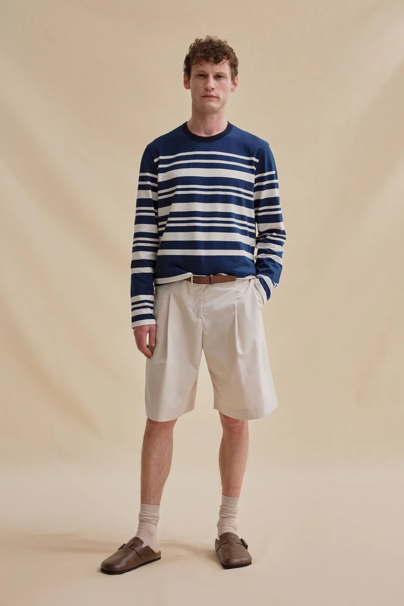Marinière Pablo bleu marine et écru pour homme