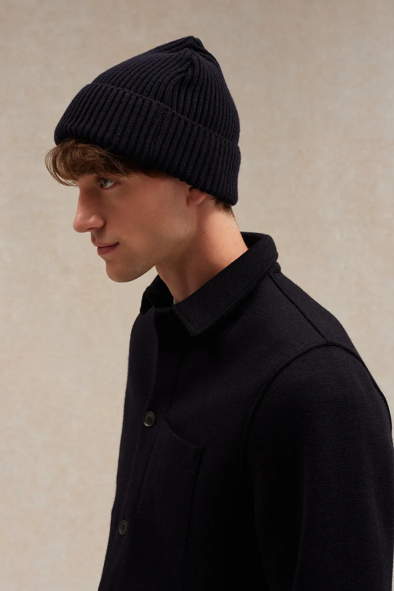 Bonnet extra doux mixte bleu marine