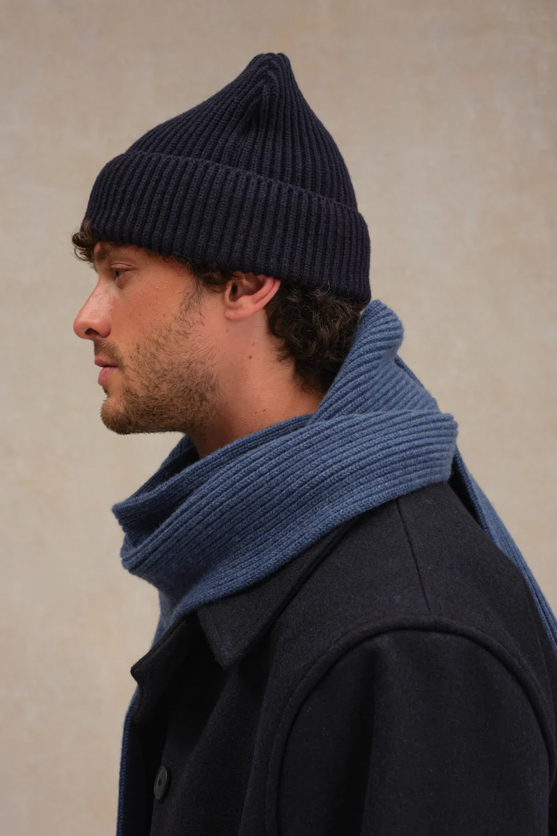 Bonnet extra doux mixte bleu marine