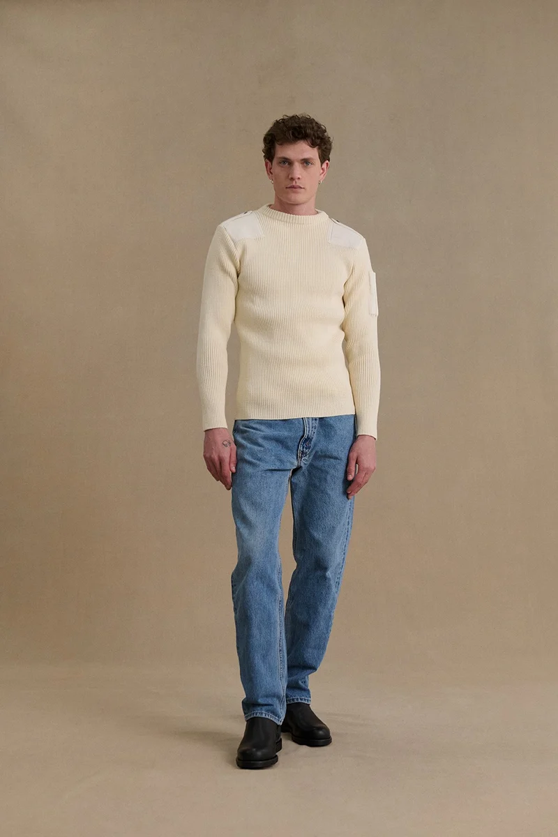 Pull Officier écru pour homme