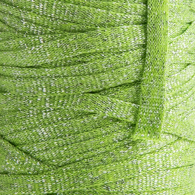 Light Green Cotton Ribbon Lurex 10mm 125m