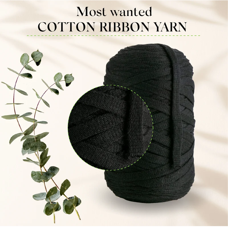 Black Cotton Ribbon 10mm 150m
