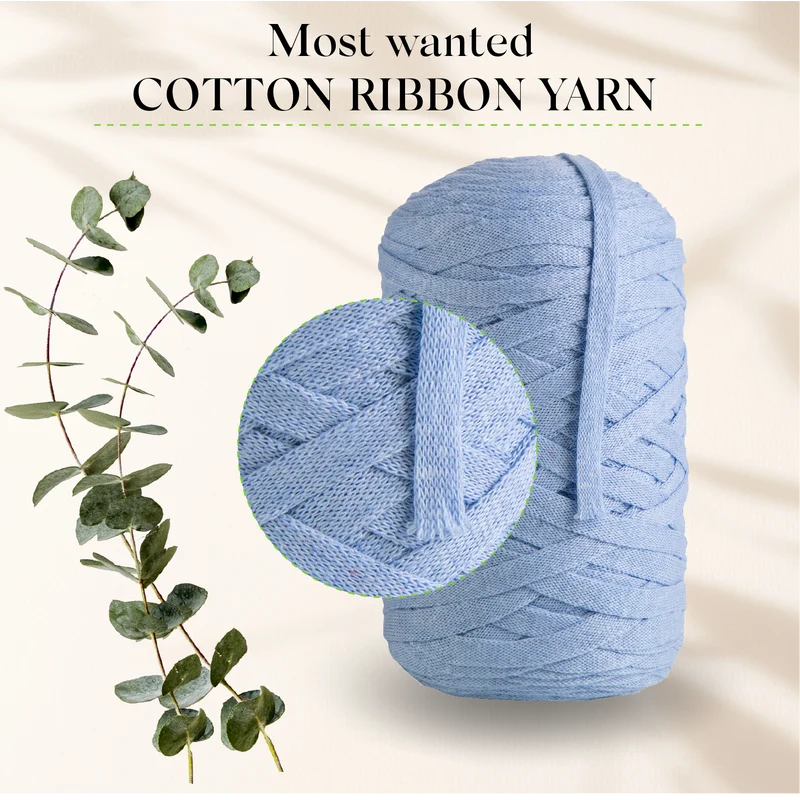 Baby Blue Cotton Ribbon 10mm 150m