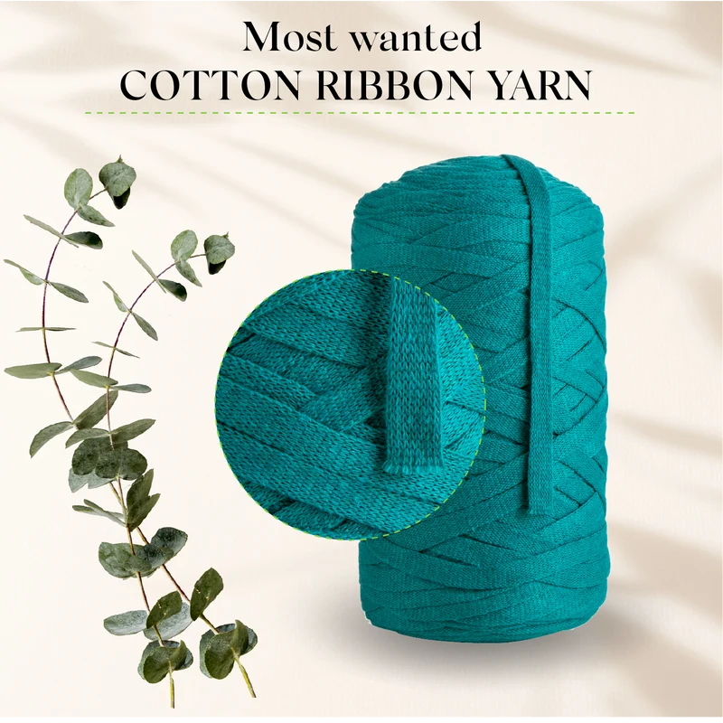 Sea Green Cotton Ribbon 10mm 150m