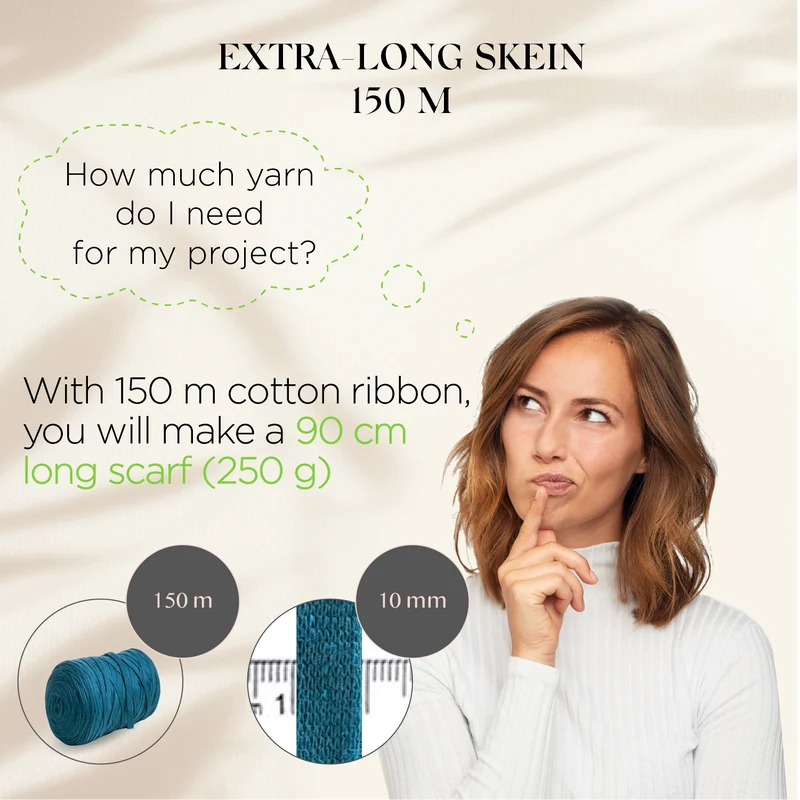 Ocean Cotton Ribbon 10mm 150m