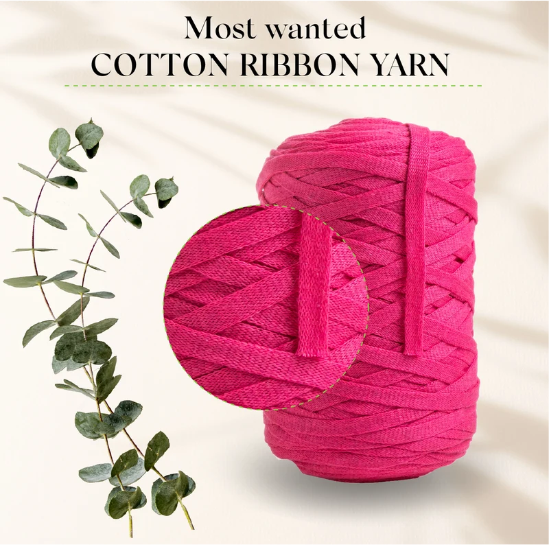 Neon Pink Cotton Ribbon 10mm 150m