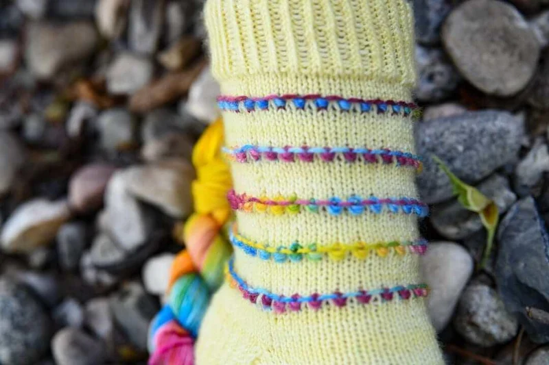 Mini Bobble Sock free sock pattern