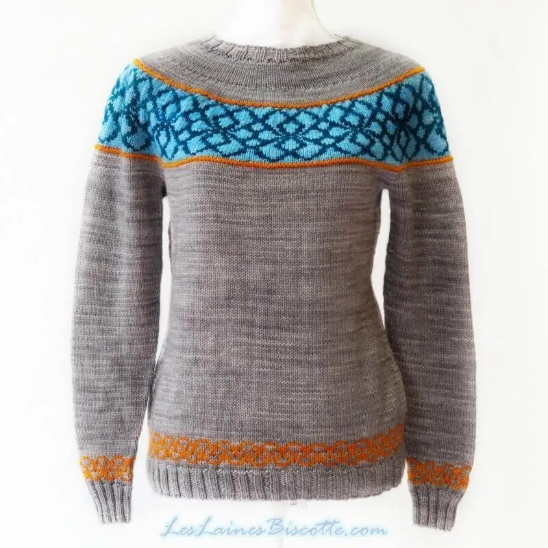 Knitting pattern - Maelstrom round-yoked Pullover