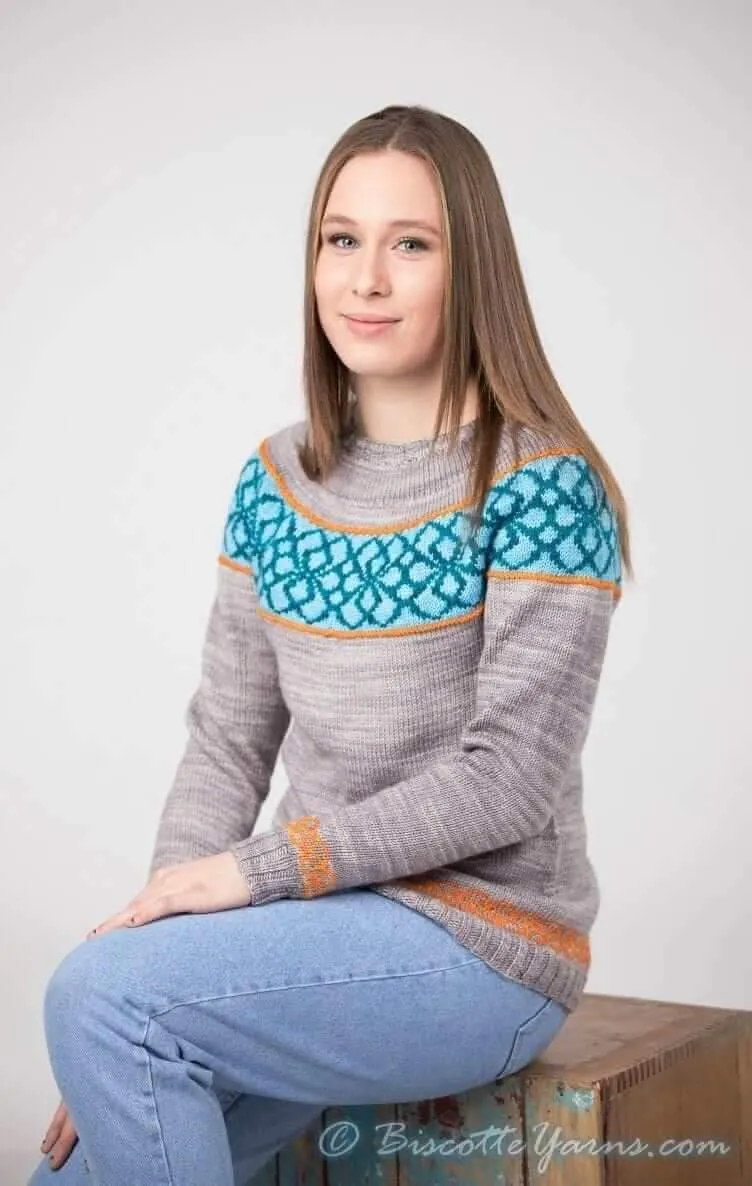 Knitting pattern - Maelstrom round-yoked Pullover