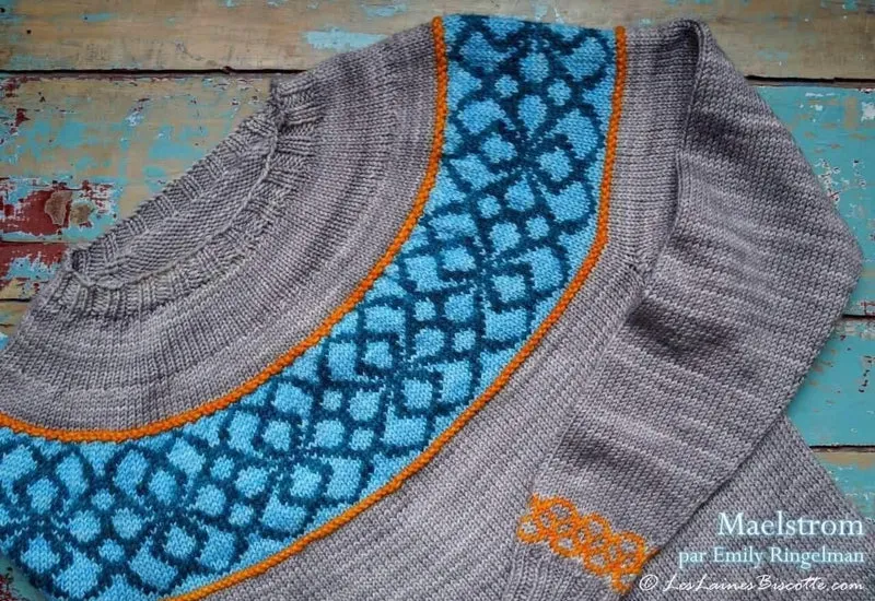 Knitting pattern - Maelstrom round-yoked Pullover
