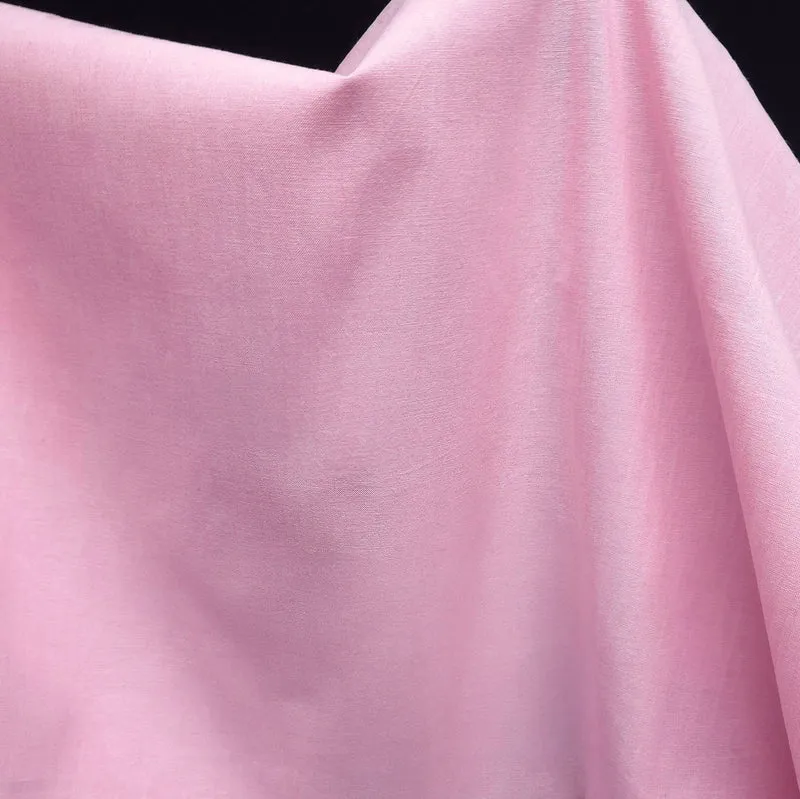 Popeline de coton rose | Tissu pour chemise structuré