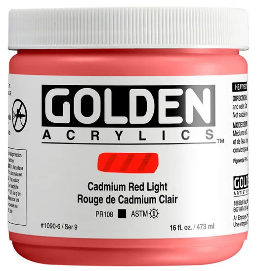Acrylic heavy body - 16 oz cadmium red light s9