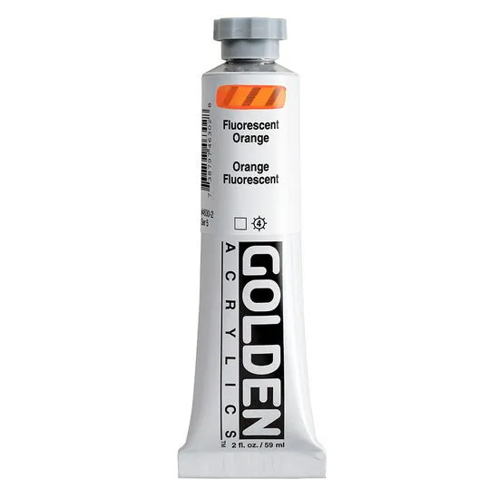 Acrylic heavy body - 2 oz fluorescent orange s5