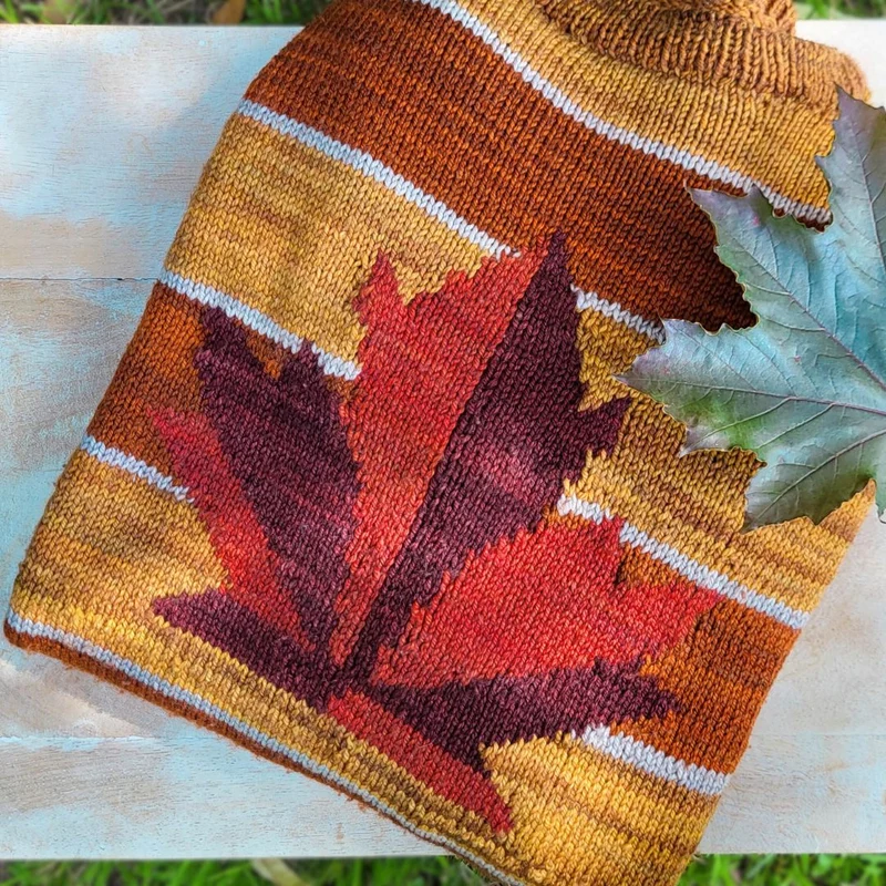 Iconic Leaf Sweater | Free Knitting pattern and Optional kits