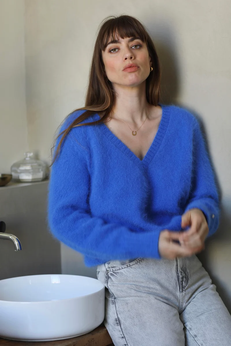 Pull Avy à tricoter en Angora.