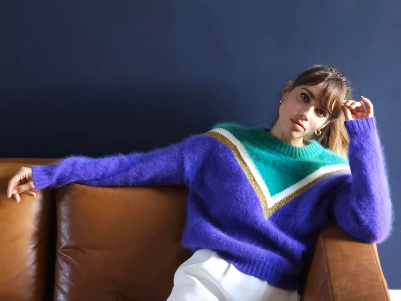 Pull Celeste menthe et glycine.