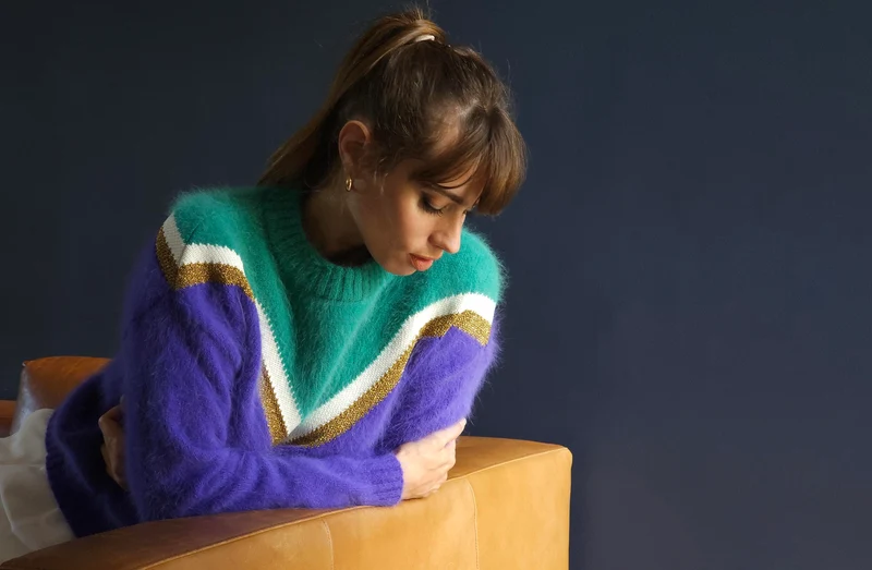 Pull Celeste menthe et glycine.