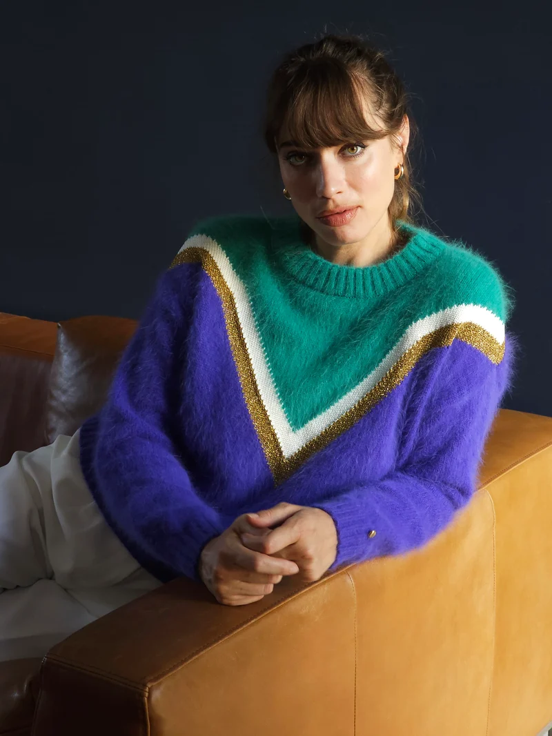 Pull Celeste menthe et glycine.