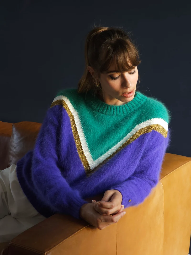 Pull Celeste menthe et glycine.