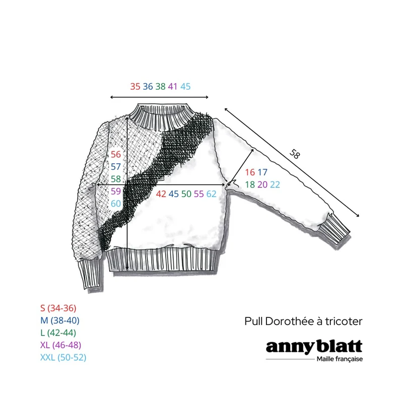 Pull Dorothée à tricoter.