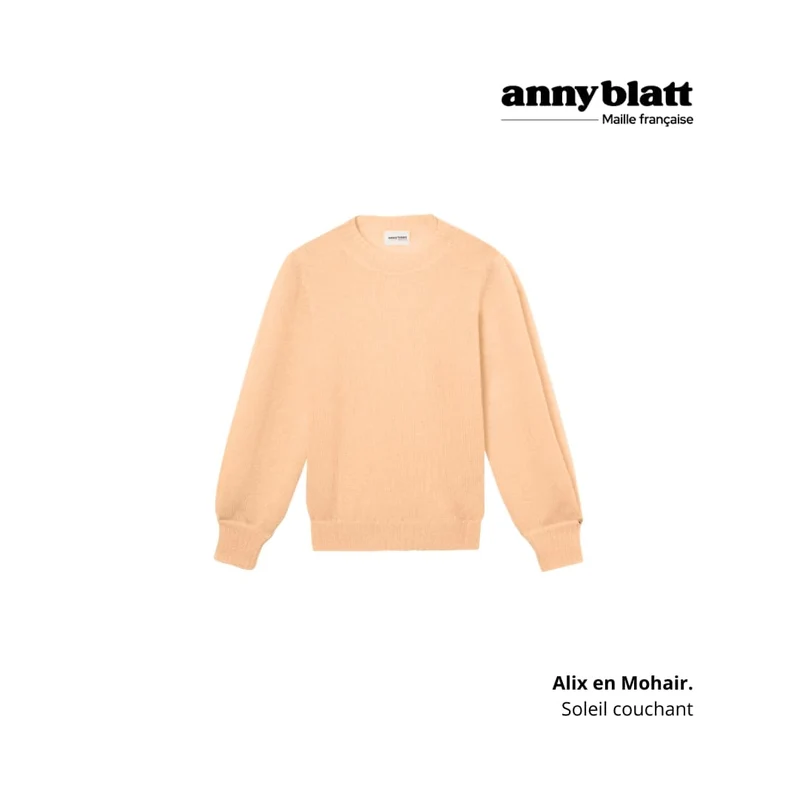 Pull Alix mohair et soie Soleil couchant.