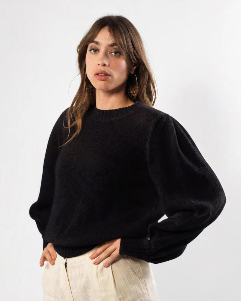 Pull Alix mohair et soie Noir.