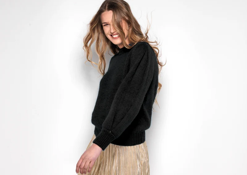 Pull Alix mohair et soie Noir.