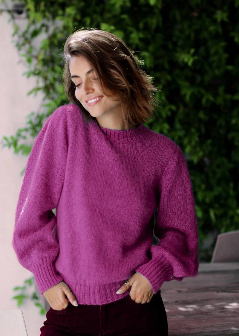 Pull Alix mohair et soie Violine.