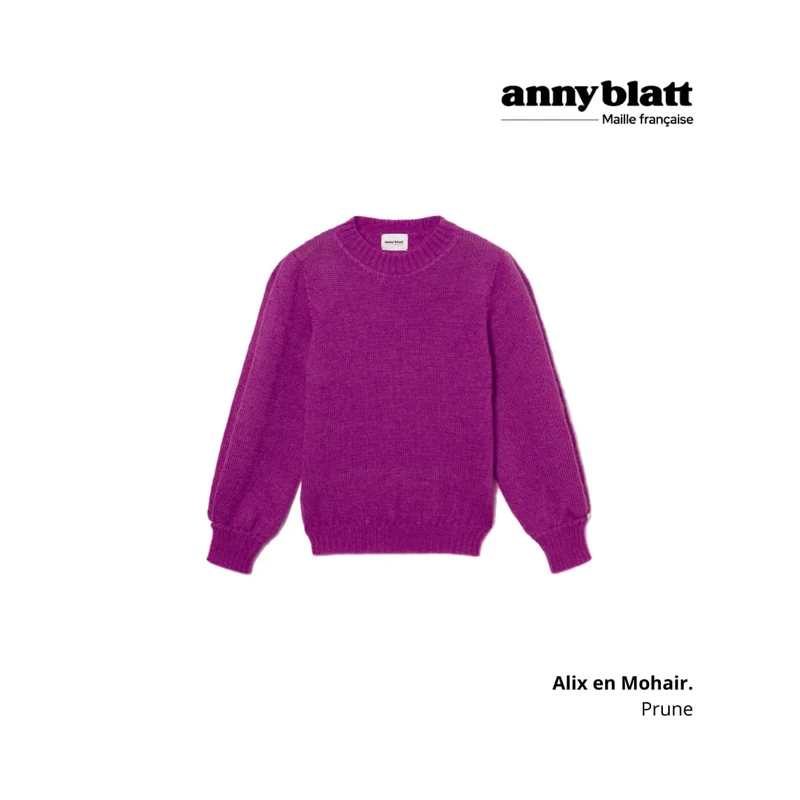 Pull Alix mohair et soie Violine.