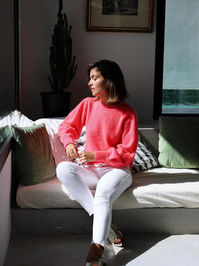 Pull Alix mohair et soie Néon.