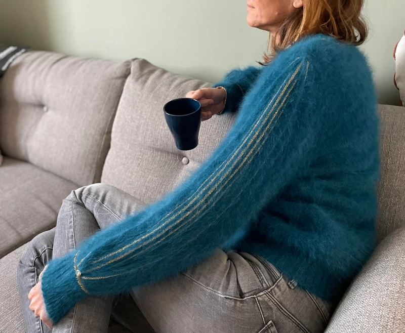Pull Alix Angora Pacifique et doré.
