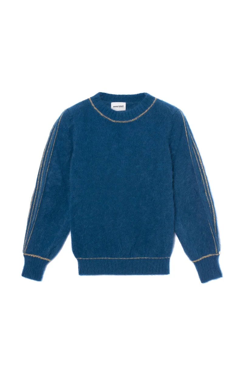 Pull Alix Angora Pacifique et doré.