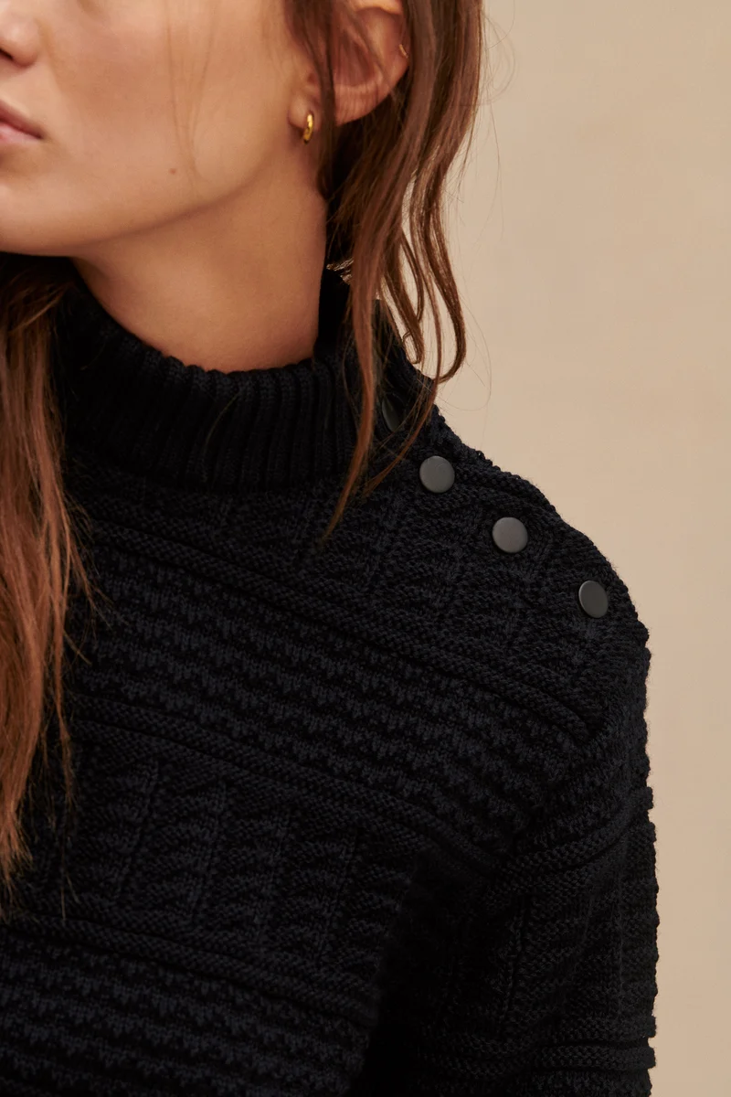 Pull marin pêcheur marine pour femme