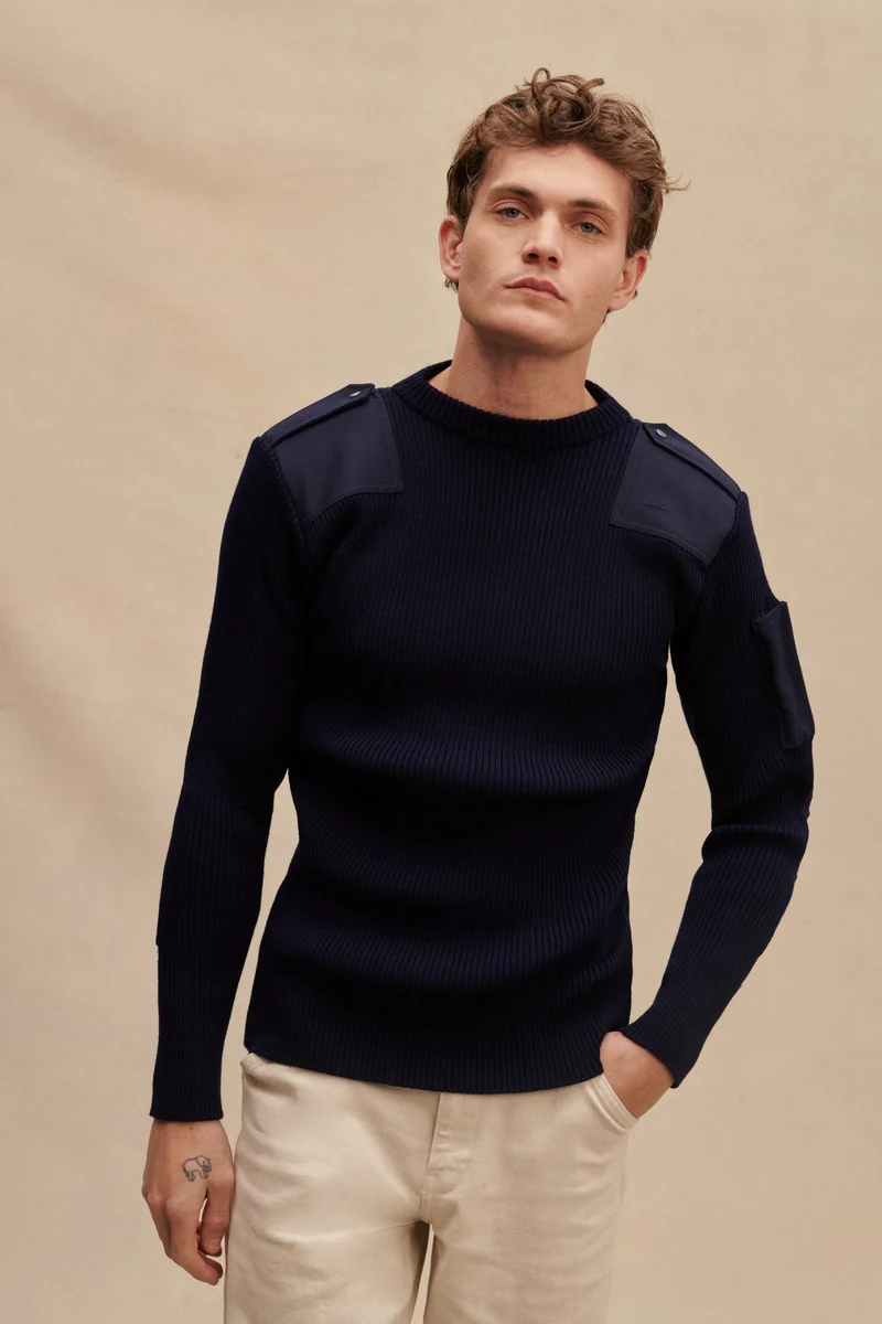 Pull Officier bleu marine pour homme