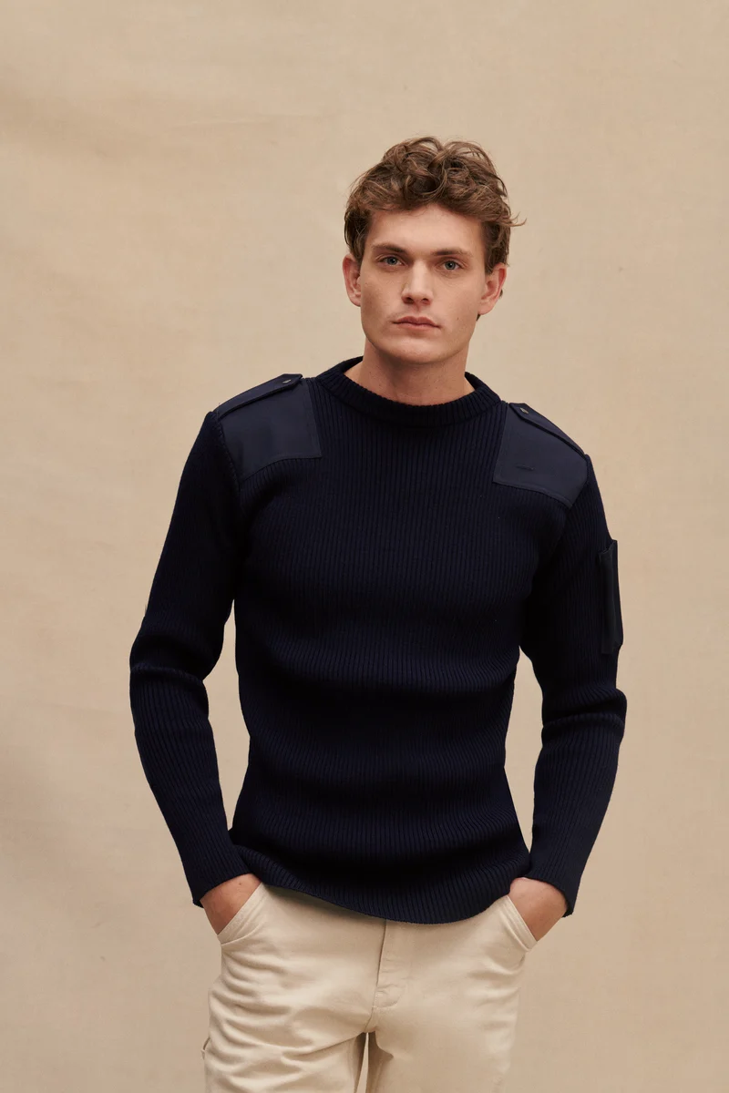Pull Officier bleu marine pour homme