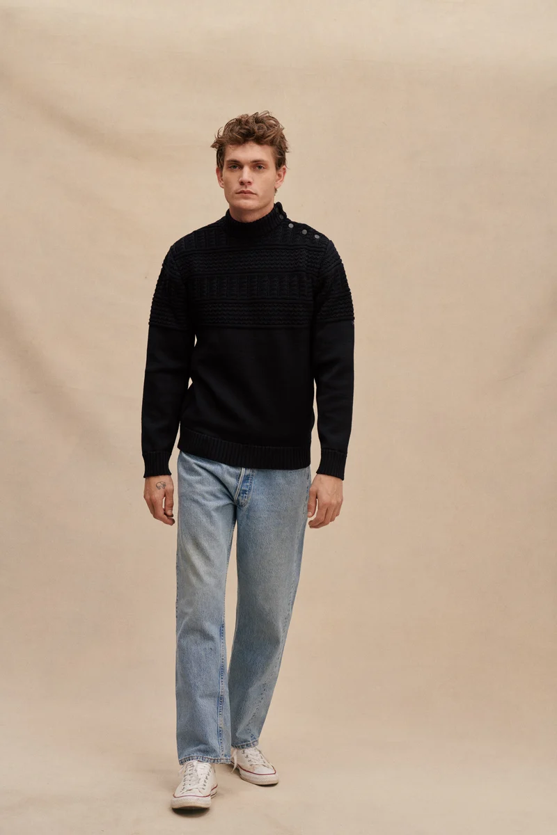 Pull Marin pêcheur marine pour homme