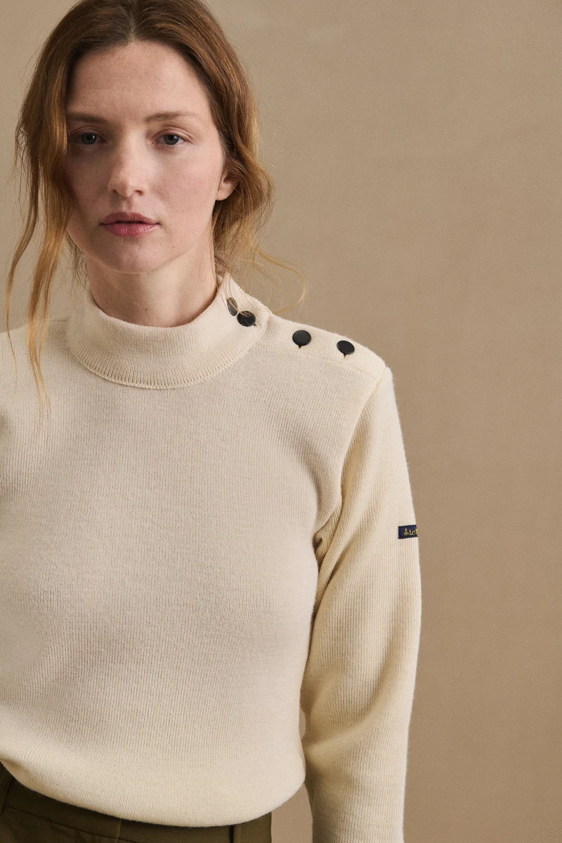 Pull marin écru pour femme