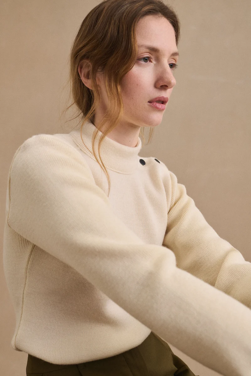 Pull marin écru pour femme