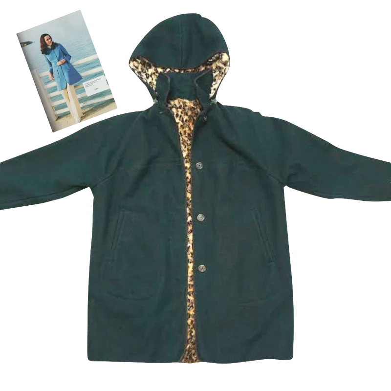 Manteau Vert intérieur léopard Femme - Seconde main
