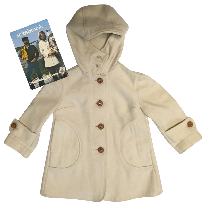 Manteau pour enfant écru à capuche - Seconde main