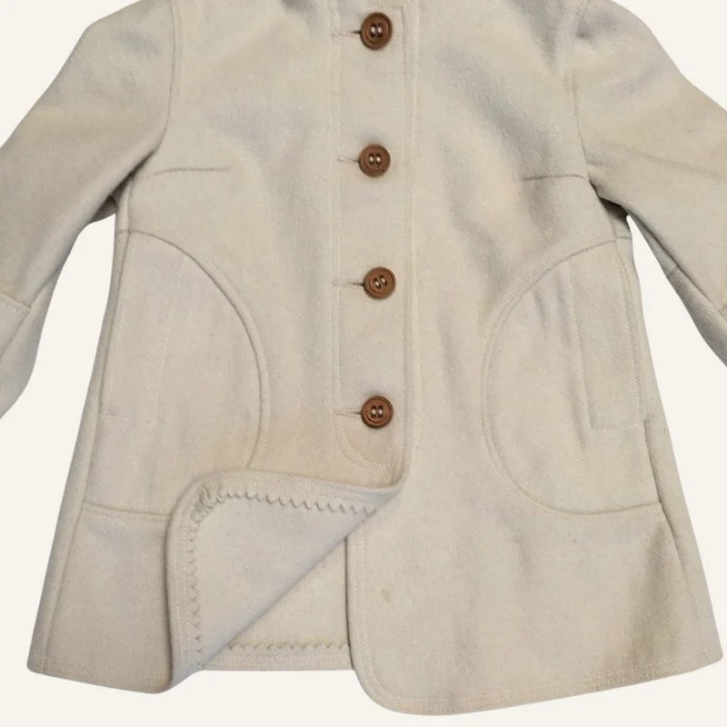 Manteau pour enfant écru à capuche - Seconde main