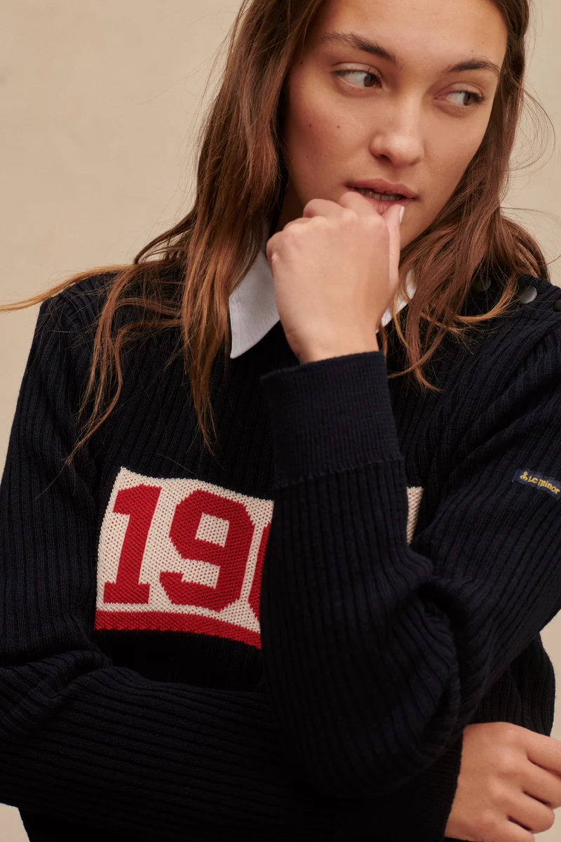 Pull marin 1964 bleu marine pour femme