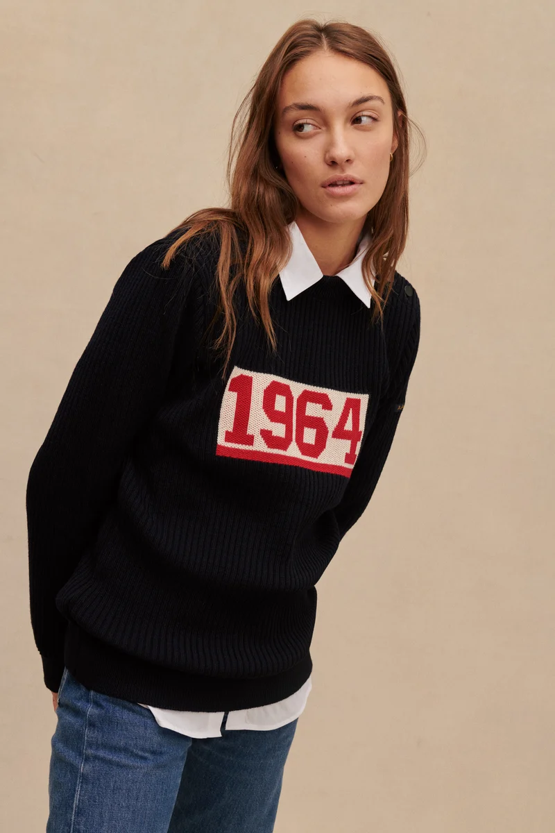 Pull marin 1964 bleu marine pour femme