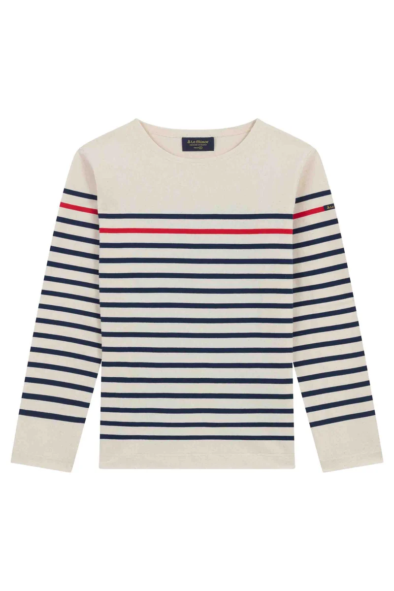 Marinière originale écru avec rayure rouge pour homme