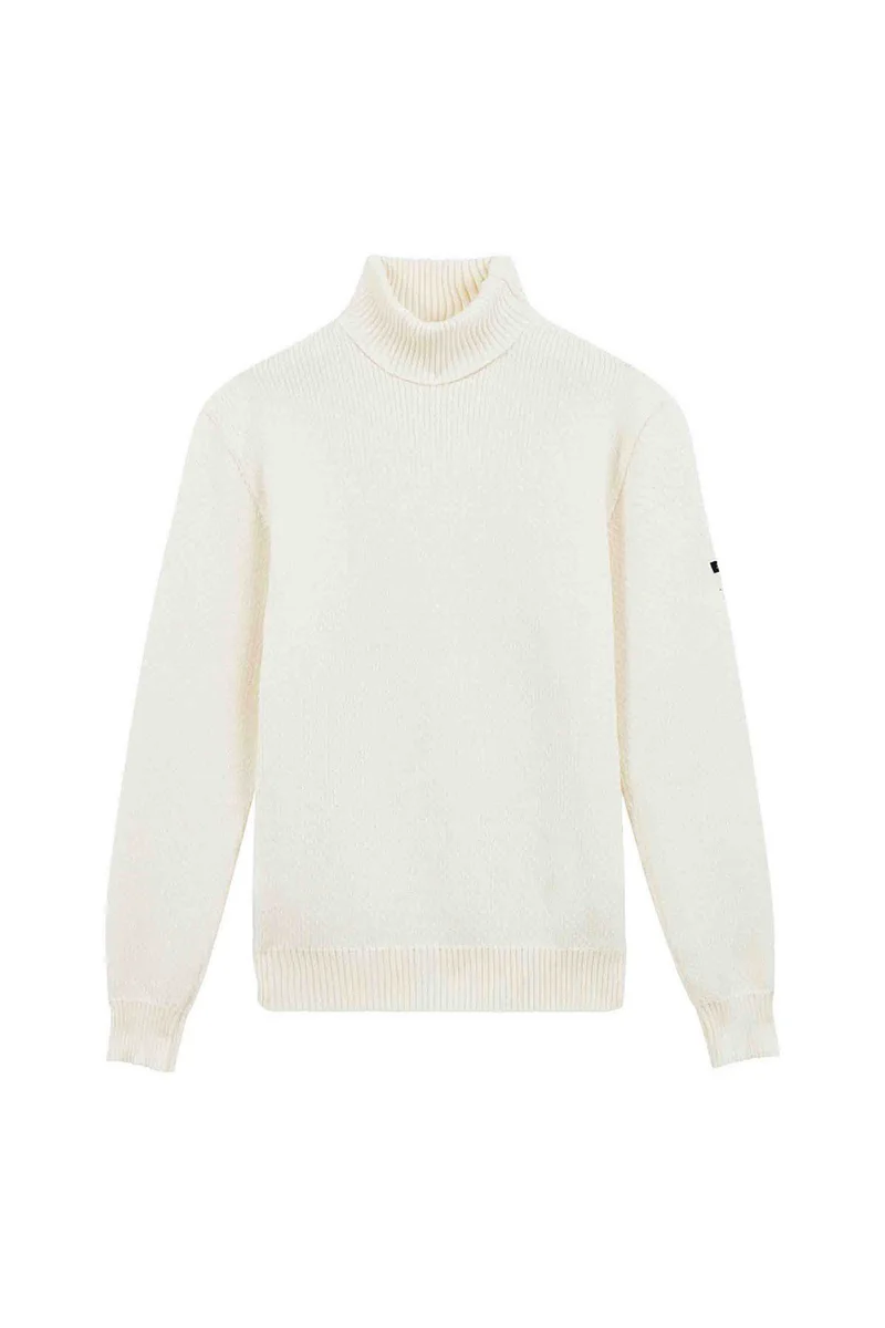 Pull col roulé Norvégien écru pour homme