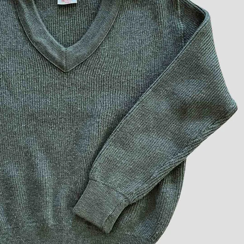 Pull col V kaki MBL - Seconde main
