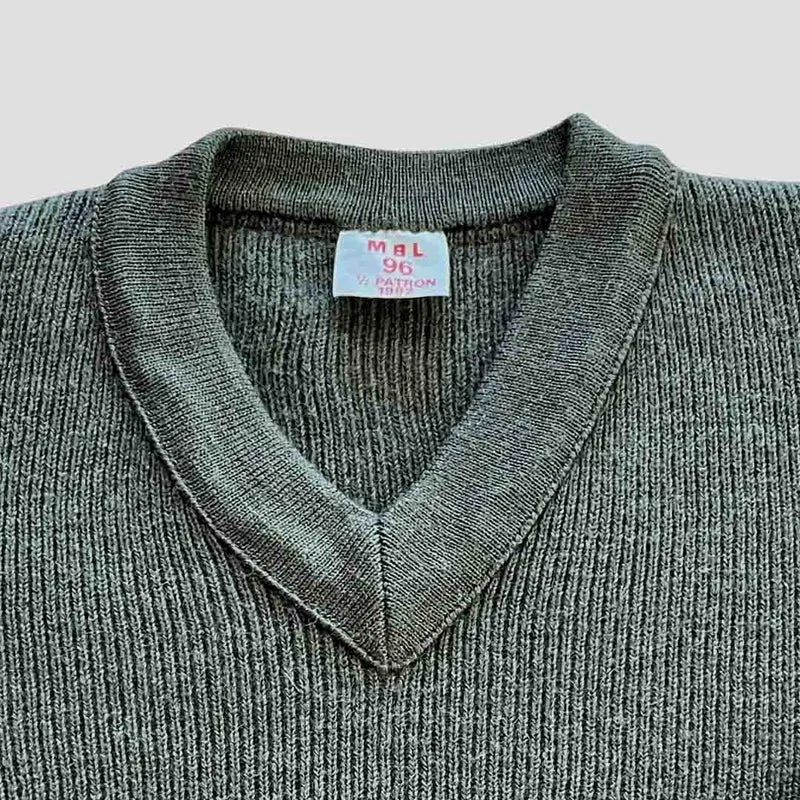 Pull col V kaki MBL - Seconde main