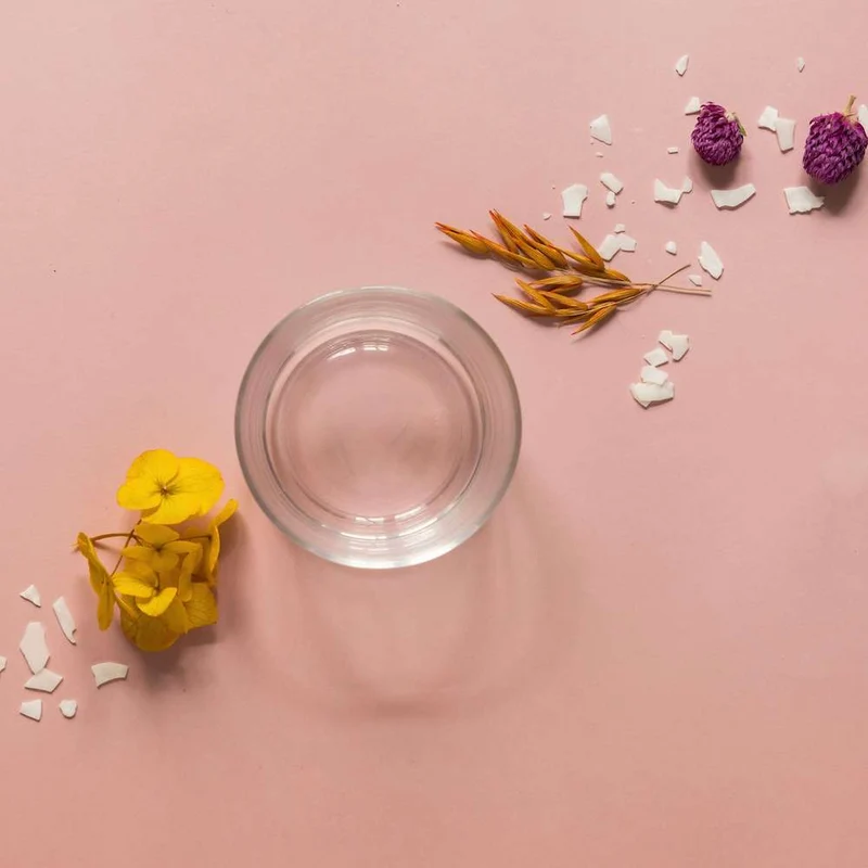 Kit DIY bougie fleurie pot en verre Orange