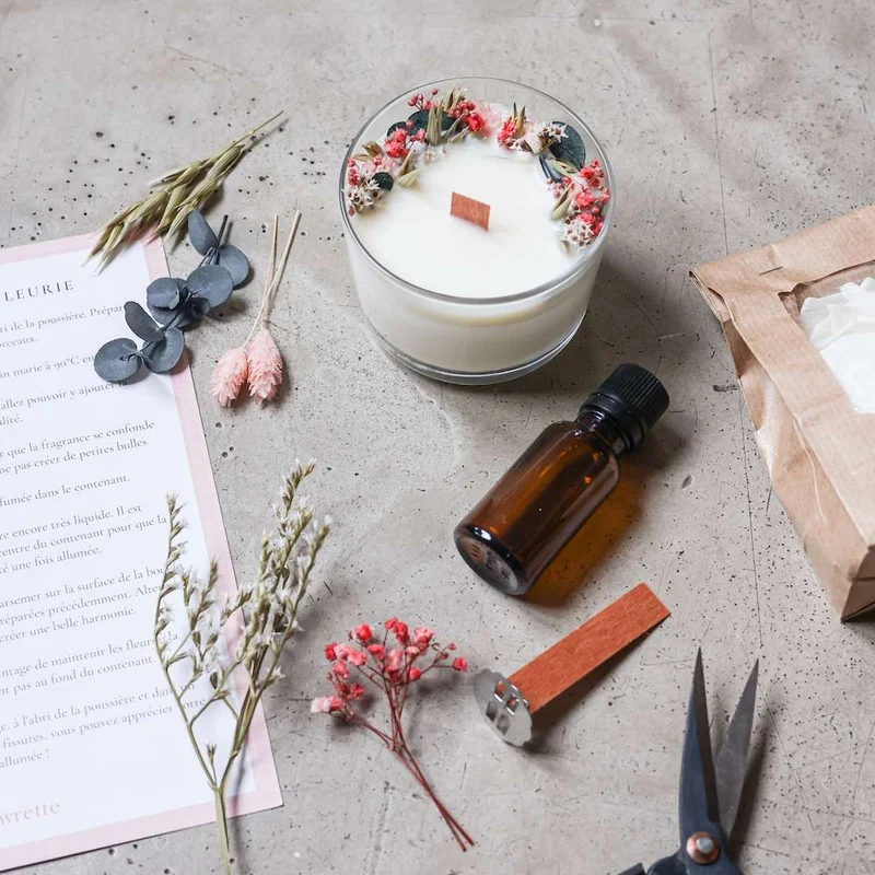 Kit DIY bougie fleurie Hector
