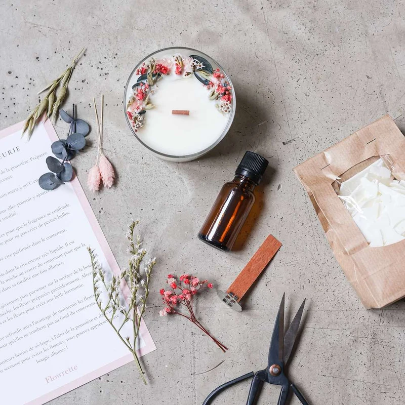 Kit DIY bougie fleurie Hector